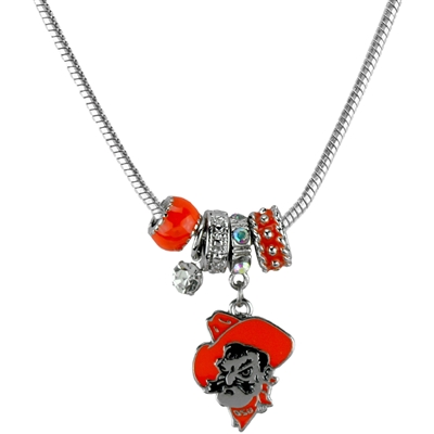 College Fashion Crystal Oklahoma State University Logo Charms Natalya Necklace