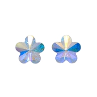 Fashion Sparkling Light Iridescent Crystal Flower Stud Earrings