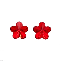 Fashion Sparkling Hyacinth Crystal Flower Stud Earrings