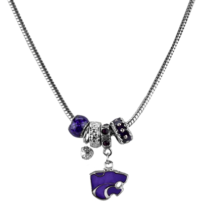 College Fashion Crystal Kansas State University Logo Charms Natalya Necklace