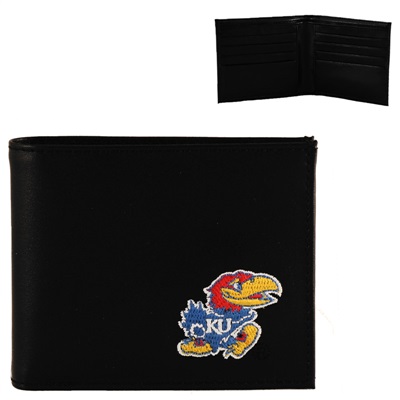 Kansas Men's Bi-Fold Wallet Jayhawk Billfold