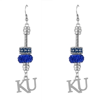 Beaded Dangle Earrings Kansas The Crimson and the Blue