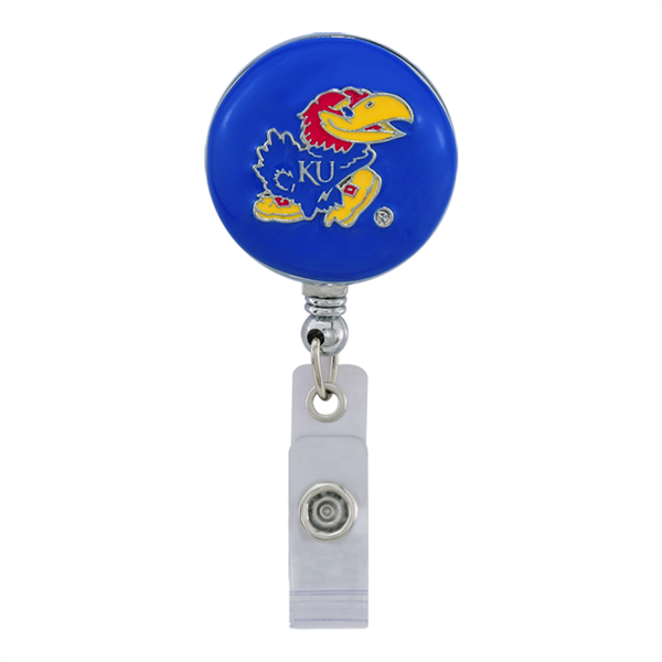 College Fashion University of Kansas Retractable ID Larry Lanyard Badge Reel