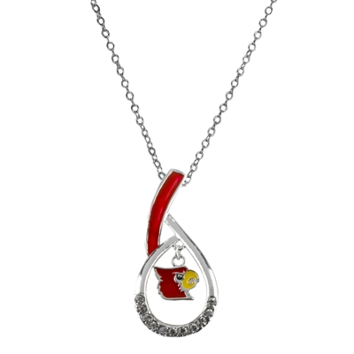 The Ville NCAA Silver Rhinestone Necklace Licensed College Jewelry