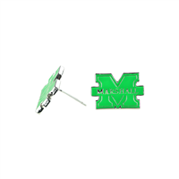 College Fashion Marshall University Logo Charms Stud Earrings