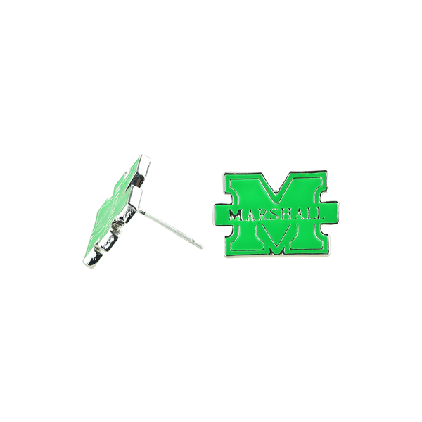 College Fashion Marshall University Logo Charms Stud Earrings