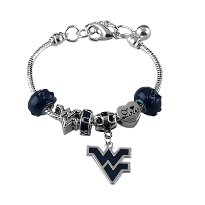 West Virginia University Buckeyes Silver WVUBracelet Jewelry Charm