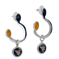 Stylish Fashion Team Colored Comeback Style West Virginia University Post Earrings