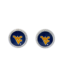 College Fashion West Virginia University Logo Charm Stud Earrings