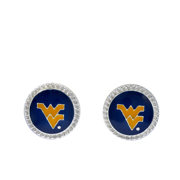 College Fashion West Virginia University Logo Charm Stud Earrings