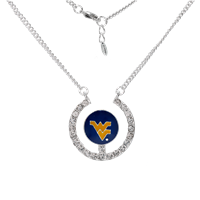 West Virginia University Team Colored Logo Ball Crystal 18" Cable Chain Lobster Clasp Necklace