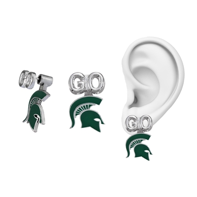 Michigan State Spartans Evie Mascot Stud Earrings