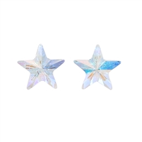 Fashion Sparkling 9.5mm Iridescent Crystal Star Stud Earrings