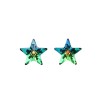 Fashion Sparkling 9.5mm Vitrail Medium Crystal Star Stud Earrings