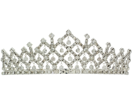 Fashion Bridal Sparkling Diamond Crystals Silver Toned Tiara