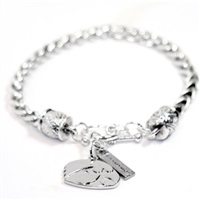 Sterling Silver Rope Charm Bracelet for Iowa Hawkeye