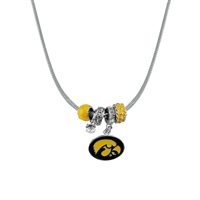 College Fashion Crystal University of Iowa Logo Charms Natalya Necklace