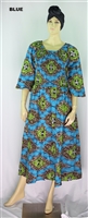 Fashion Unique Vibrant Print African Muu Long Smocked Maxi Dress