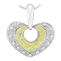 Sparkling Crystal Two-Tone Heart Pendant Charm