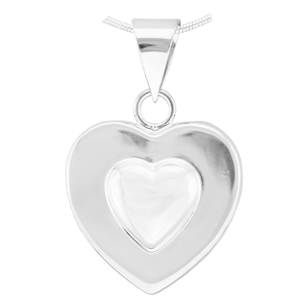 Beautiful Reversible Silver Heart Beat Pendant Charm