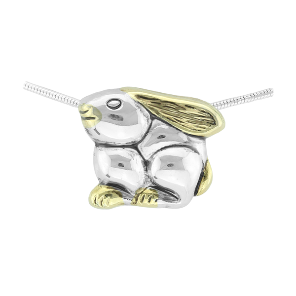 Springtime Two-Toned Easter Baby Jack Rabbit Pendant Charm