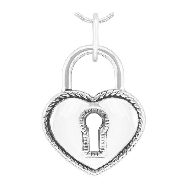 Unique & Beautiful Silver Heart Lock Pendant Charm