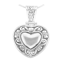 Unique & Stylish Reversible Silver Heart Pendant Charm