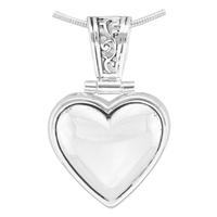 Loving Valentine Reversible Silver Heart Pendant Charm