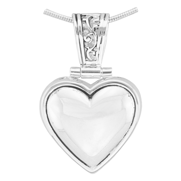 Loving Valentine Reversible Silver Heart Pendant Charm