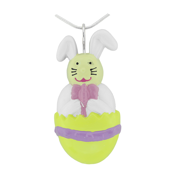 Springtime Multi-Colored Easter Bunny Cracked Egg Versatile Pin Pendant Charm