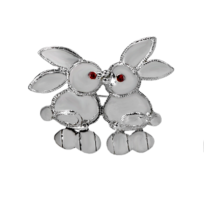 Kissing Bunnies Pendant