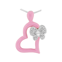 Cute & Stylish Crystal Butterfly Pink Heart Pendant Charm