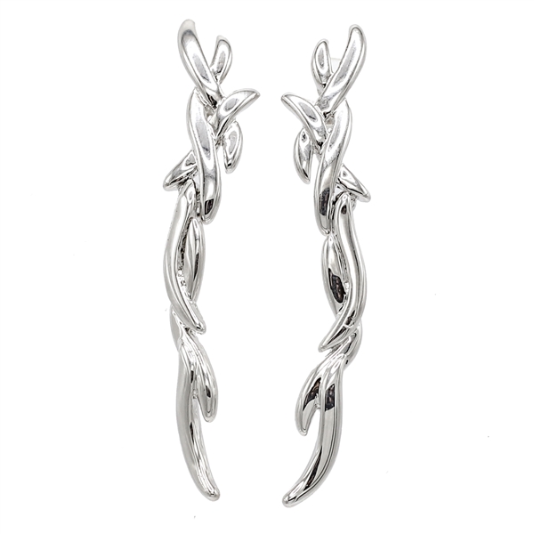 Fashion Sleek & Elegant Cross-Link Post Dangle Earrings