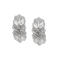 Unique & Decorative Crystal X Silver Clip-On Earrings