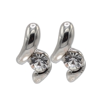 Fashion Statement Sparkling Diamond Crystal Silver-Toned Post Earrings