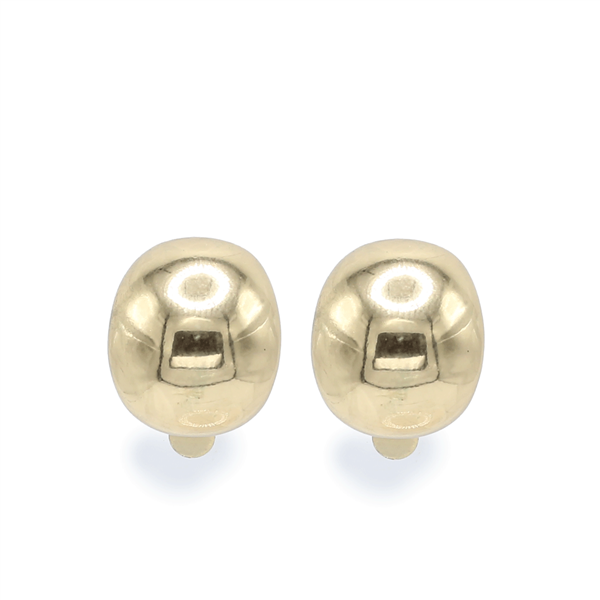 Small Chic Smooth Bulge Gold Clip-On Earrings