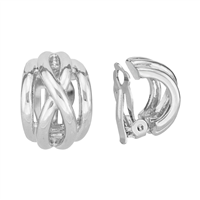 Chic Smooth Bulge X Silver Clip-On Earrings