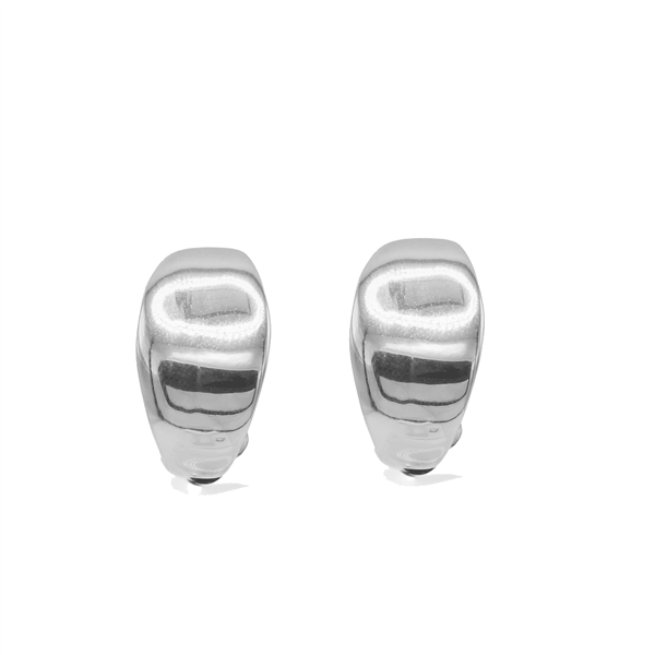 Small Chic Smooth Silver Clip-On Earrings