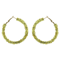 Chic 50MM Gold Crystal Dust Hoop Gold Earrings