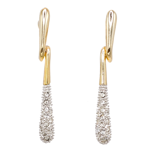 Fashion Elegant Sparkling Diamond Crystal Looped Post Dangle Earrings