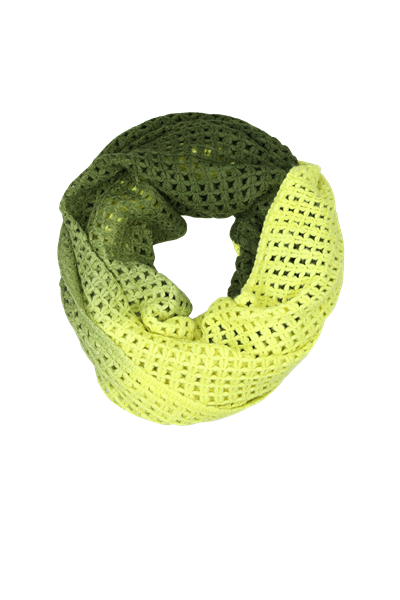 Fashionable Warm & Cozy Gradient Yellow Olive Green Cover-Up Infinity Scarf