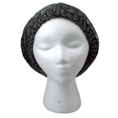 Black Knitted Pom Beret