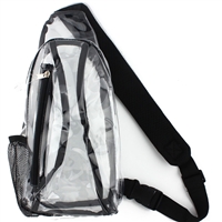 Fashion Transparent Black Trim Game Day Crossbody Bag