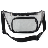Fashion Transparent Black Trim Game Day Fanny Pack Bag