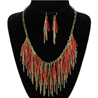 BEADED DROP NECKLACE SET