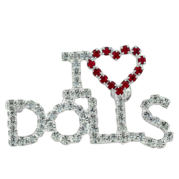 I Heart Dolls Red & Clear Sparkling Crystal Pin Brooch