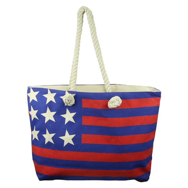 Red, White & Blue American Flag Beach Bag