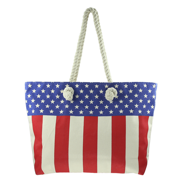 Red, White & Blue American Flag Beach Bag