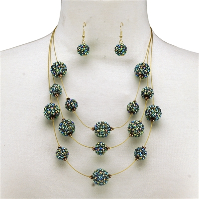 Spiked Bead Necklace Set