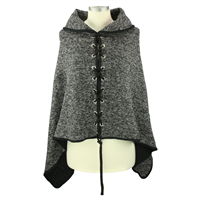 THE SHAWL COLLAR PONCHO | GRAY MIX